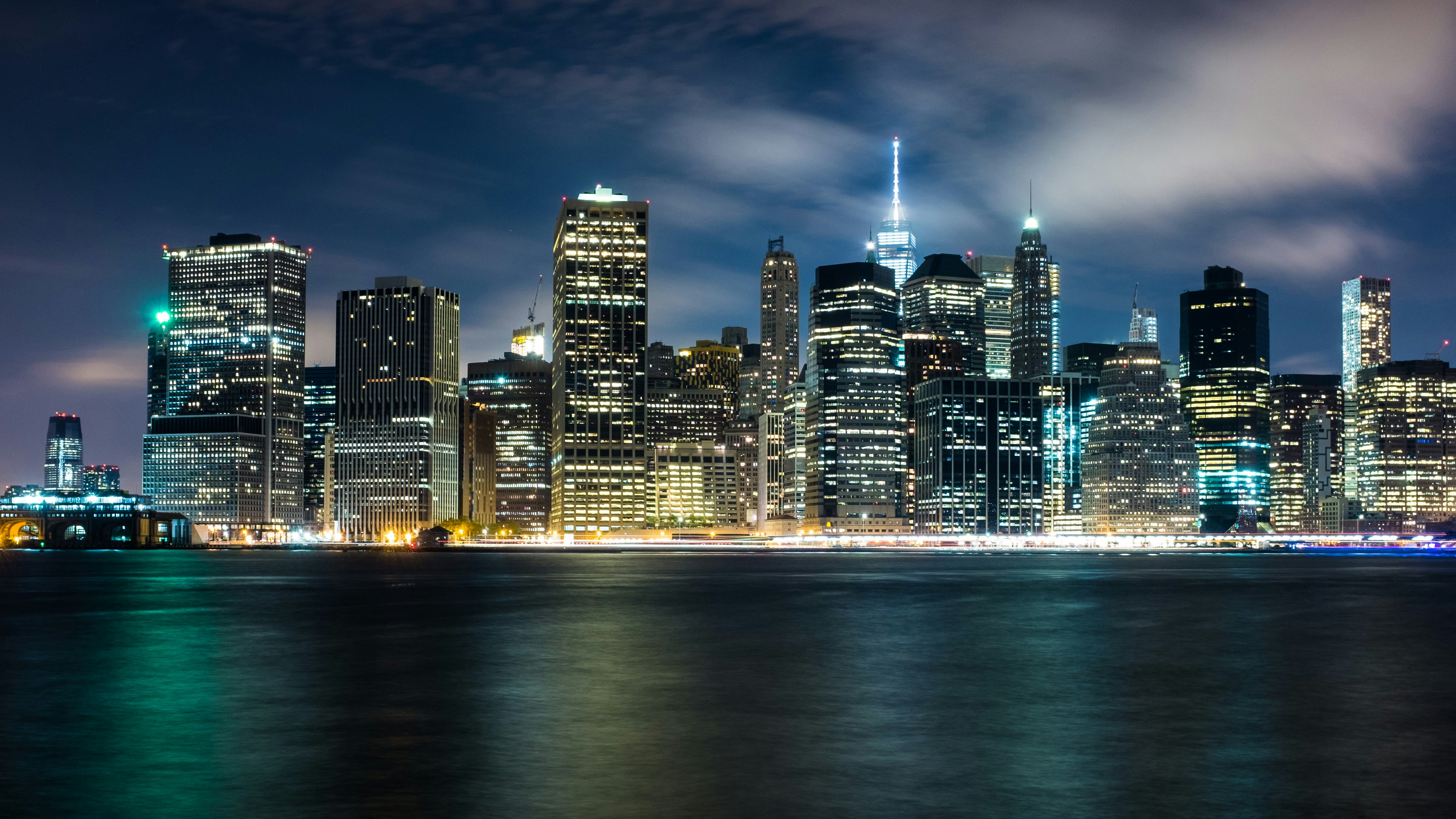 City skyline at night